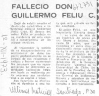 Falleció don Guillermo Feliú C.