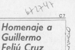 Homenaje al historiador Feliú Cruz.