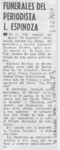 Funerales del periodísta L. Espinoza.
