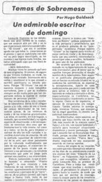 Un admirable escritor de domingo