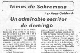 Un admirable escritor de domingo