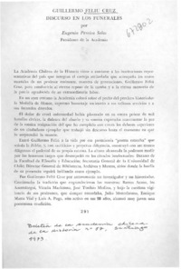 Guillermo Feliú Cruz discurso en los funerales