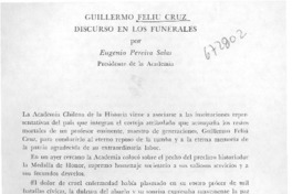 Guillermo Feliú Cruz discurso en los funerales