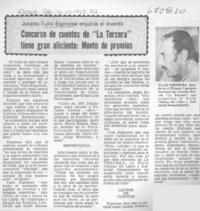 Concurso de cuentos de "La Tercera" tiene gran aliciente, monto de premios.