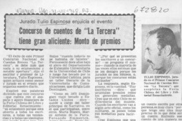 Concurso de cuentos de "La Tercera" tiene gran aliciente, monto de premios.