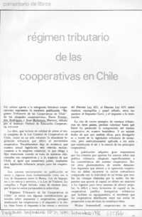 Régimen tributario de las cooperativas en Chile.