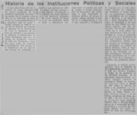 Historia de las instituciones políticas y sociales