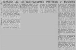 Historia de las instituciones políticas y sociales