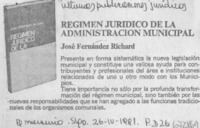 Régimen jurídico de la administración municipal.