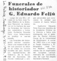 Funerales de historiador G. Eduardo Feliú.