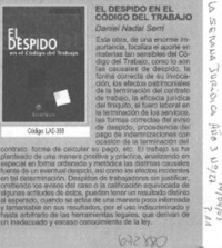 El Despido en el código del trabajo.