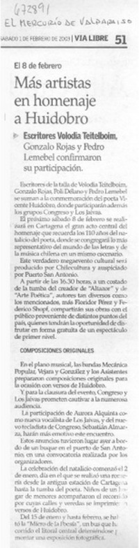 Más artístas en homenaje a Huidobro.