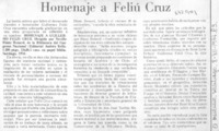 Homenaje a Feliú Cruz.