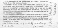 La Abolición de la esclavitud en Chile.