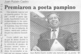 Premiaron a poeta pampino.