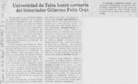 Univesidad de de Talca honró memoria del historiador Guillermo Feliú Cruz.