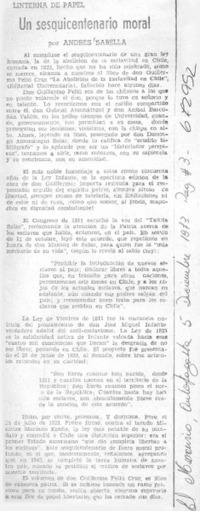 Un sesquicentenario moral