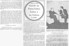 Cuando un poeta-crítico critica a los críticos