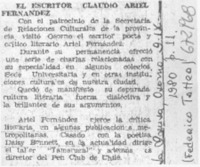 El escritor Claudio Ariel Fernández