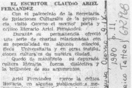 El escritor Claudio Ariel Fernández