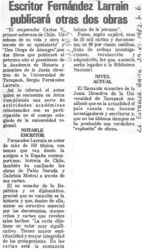 Escritor Fernández Larraín publicará otras dos obras.