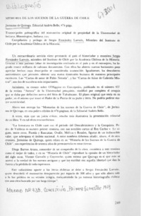 Memoria de los sucesos de la guerra de Chile.