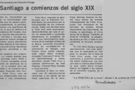 Santiago a comienzos del siglo XIX