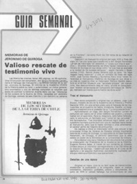 Valioso rescate de testimonio vivo