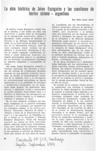 La obra histórica de Jaime Eyzaguirre y las cuestiones de límites chileno-argentinas