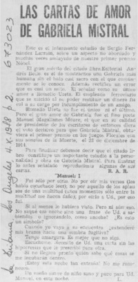 Las cartas de amor de Gabriela