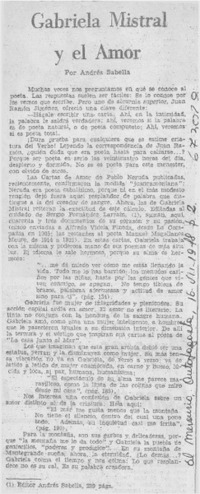 Gabriela Mistral y el amor