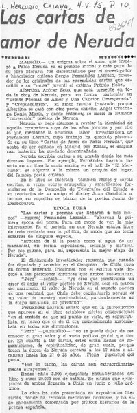 Las Cartas de amor de Neruda.