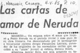 Las Cartas de amor de Neruda.