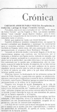 Cartas de amor de Pablo Neruda