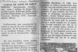 Cartas de amor de Pablo Neruda.