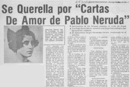 Se querella por "Cartas de amor de Pablo Neruda".