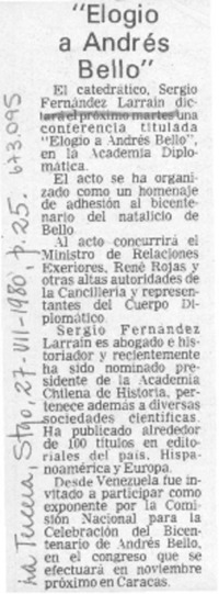 Elogio a Andrés Bello