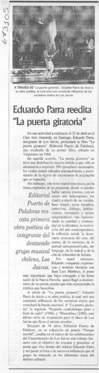 Eduardo Parra reedita "La puerta giratoria".