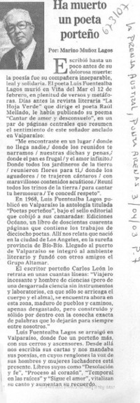 Ha muerto un poeta porteño