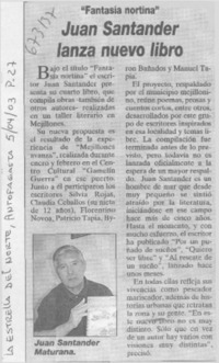 Juan Santander lanza nuevo libro.