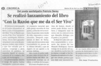 Se realizó lanzamiento del libro "Con la razón que me da el ser vivo"