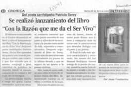 Se realizó lanzamiento del libro "Con la razón que me da el ser vivo"