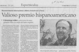 Valioso premio hispanoamericano.