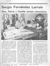 Dios, patria y familia versus comunismo : [Entrevista]