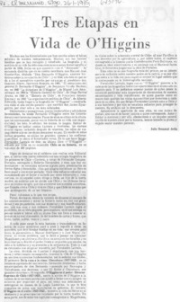 Tres etapas en vida de O'Higgins