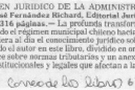 Régimen jurídico de la administración municipal.