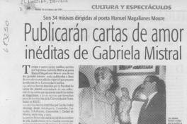 Publican cartas de amor inéditas de Gabriela Mistral.