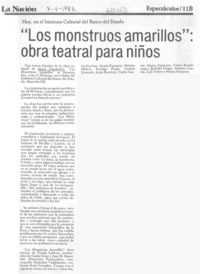 "Los Monstruos amarillos", obra teatral para niños.