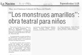 "Los Monstruos amarillos", obra teatral para niños.