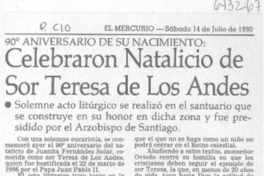 Celebraron natalicio de Sor Teresa de los Andes.